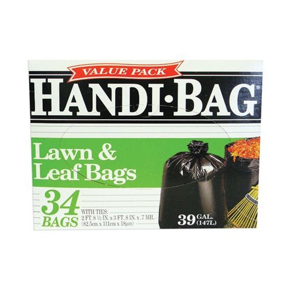Handi-Bag - Lawn & Leaf Trash Bags, 39 Gallon, Flap-Tie, 34 Pack - Case of 6