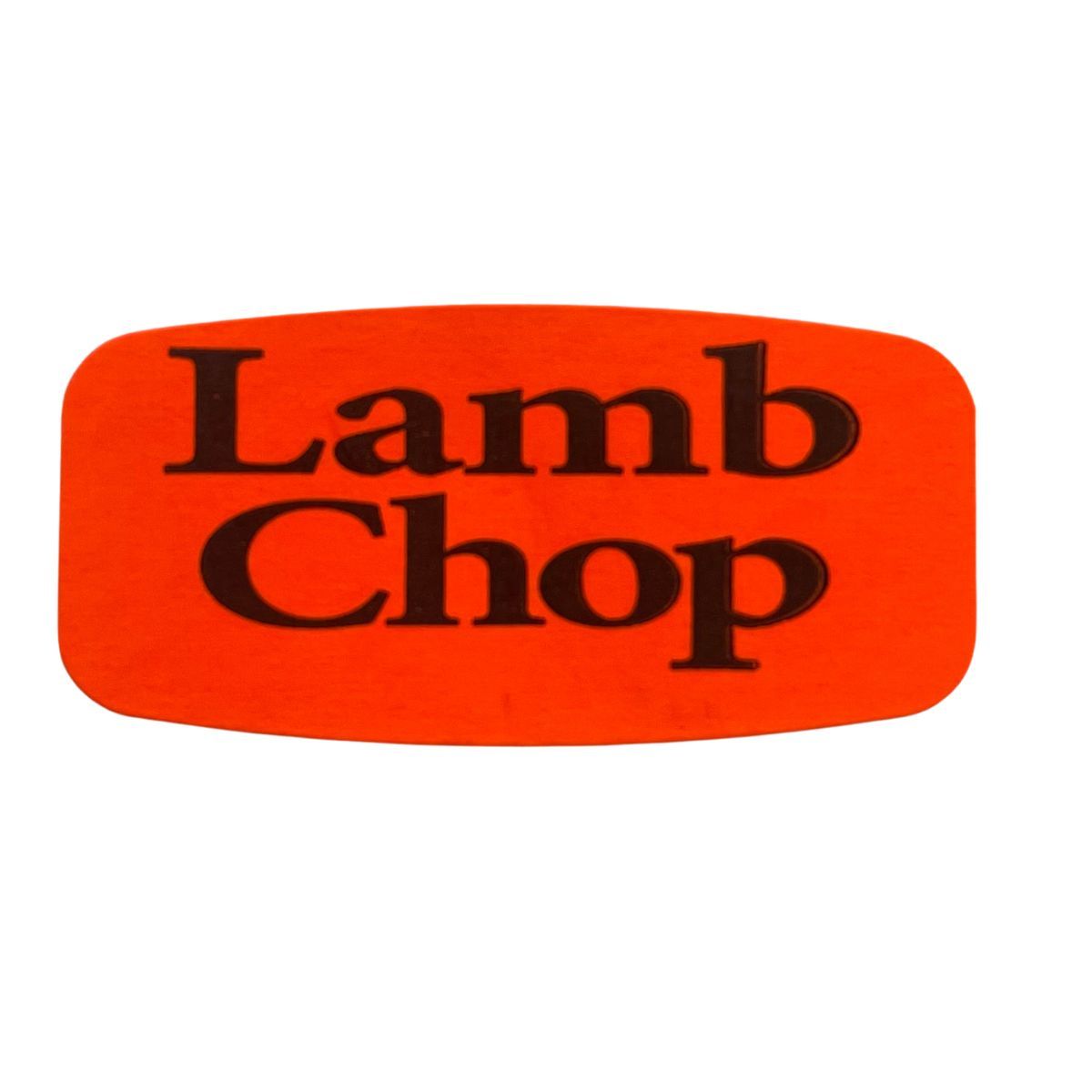 Bollin Label 12365 - Lamb Chop Black On Red Short Oval - Roll of 1000