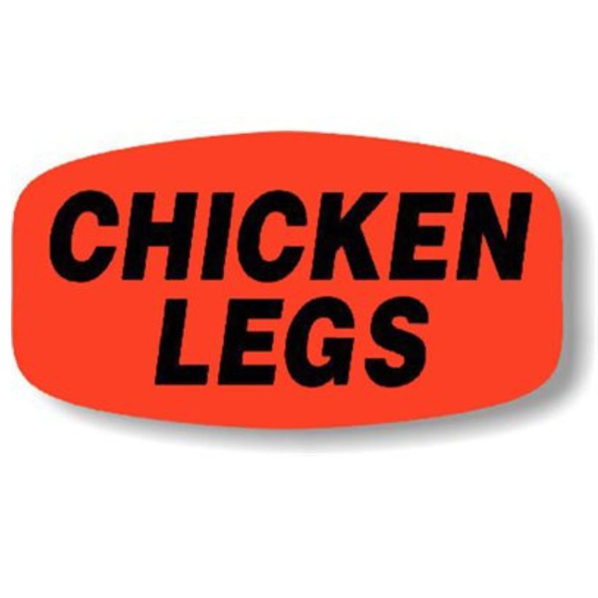 Bollin Label 12067 - Chicken Legs Label Short Oval Black on Red - Roll of 1000