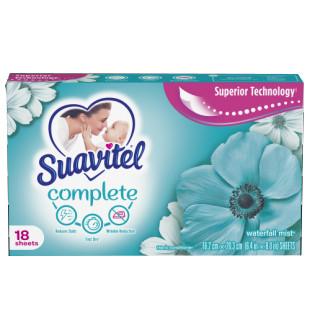 Suavitel - Complete Dryer Sheets 18 Count, Waterfall Mist - Case of 15