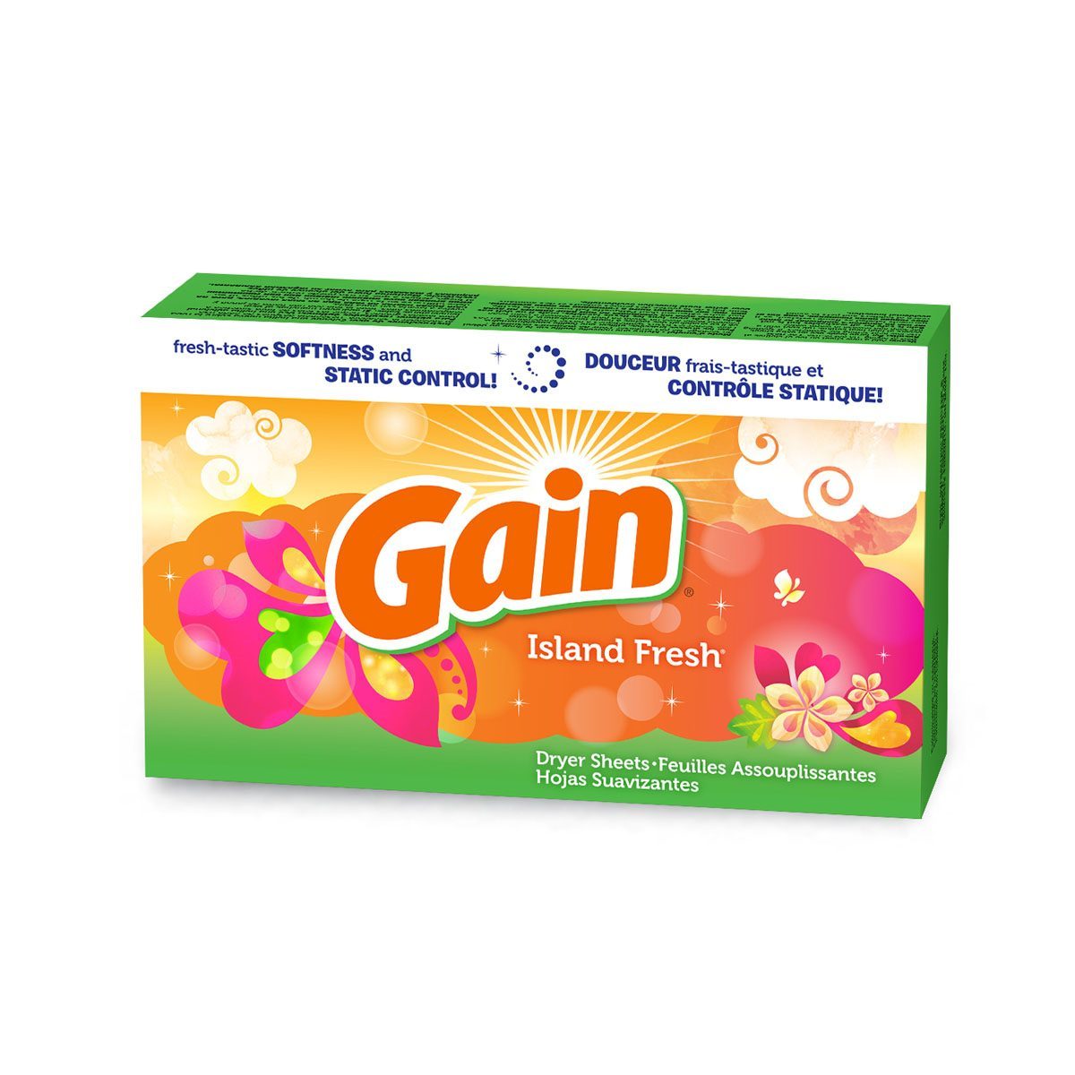 Gain - Dryer Sheets 15 Count, Island Fresh - Case of 15