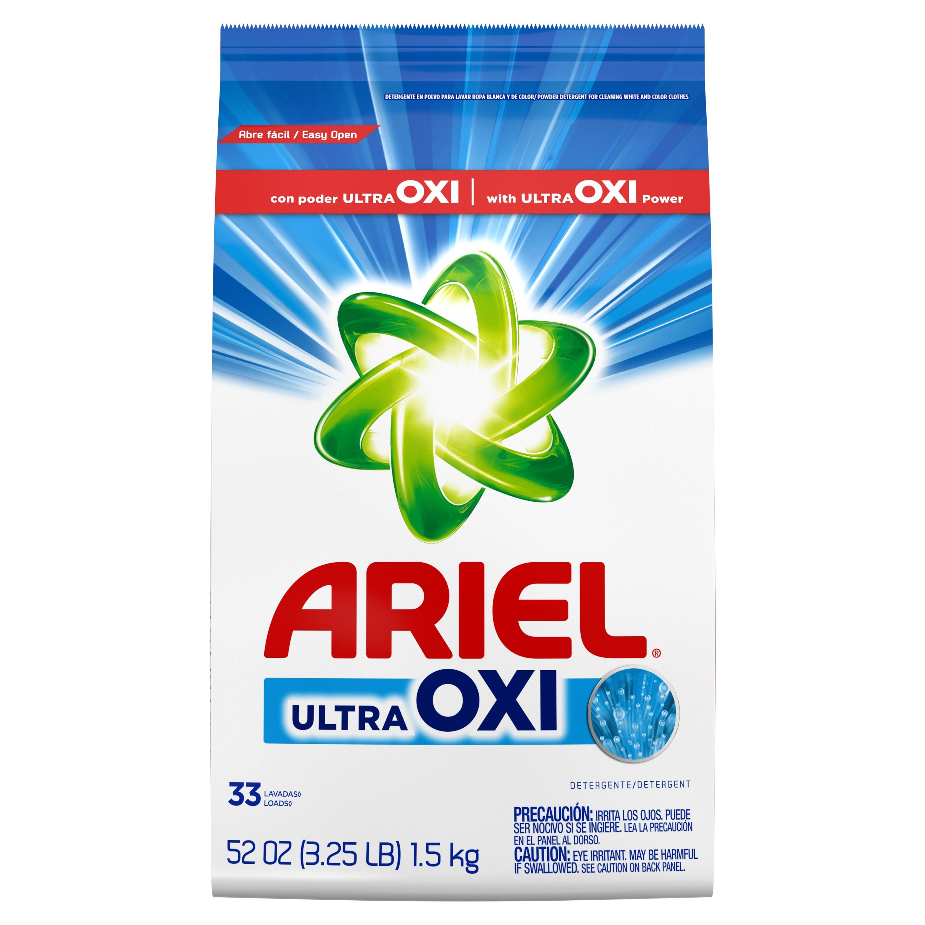 Powder Laundry Detergent with Ultra Oxi, 52oz, 33 loads - Case of 6