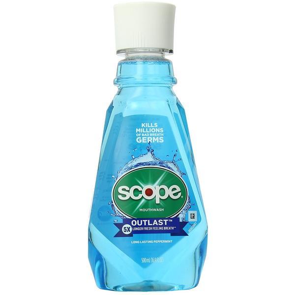 Crest - Scope Outlast Mouthwash, Peppermint, 500ml - Case of 4