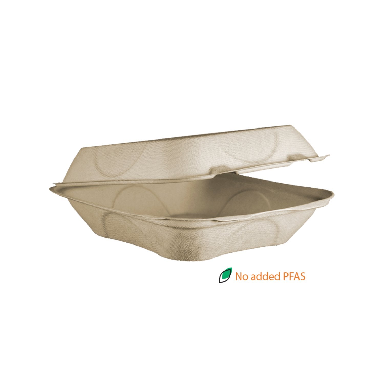 World Centric TO-SC-U85-3L-LF 8 x 8 x 3 inch lined compostable fiber clamshell