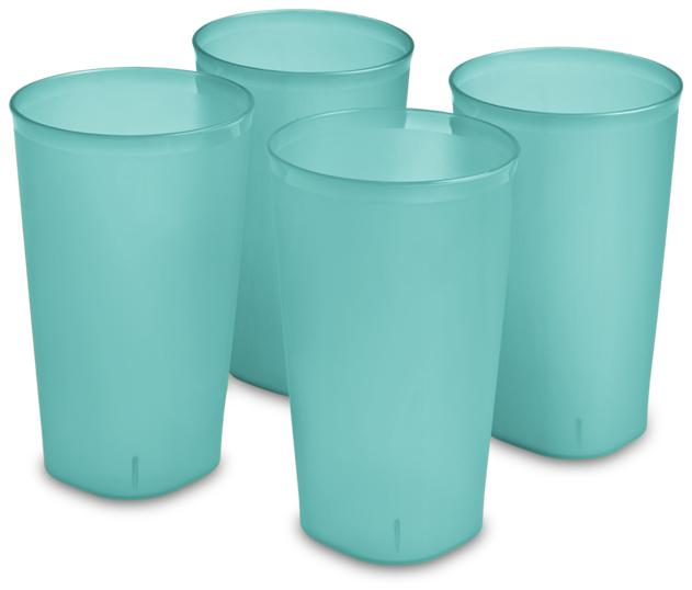 Sterilite 0924 - Set of Four 20 Ounce Tumblers, Molokai Blue Tint - Case of 8