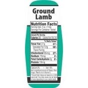 Bollin Label 10587 - Ground Lamb Label w/Nutrition Facts Green - Roll of 500