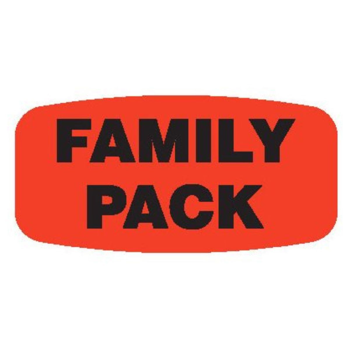 Bollin Label 12101 - Family Pack Small Rectangle Black on Red - Roll of 1000