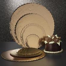 Southern Champion - 14" Gold/Brown Corrugated Cake Circle - Case of 100