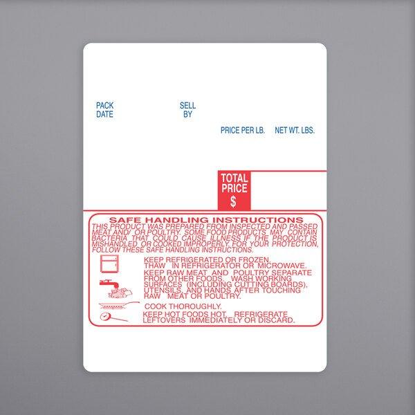 Heartland Labels - Scale Label 1537-S/H for Digi DP-120/SM-90, White, Safe Handling, 580 per Roll - Case of 15