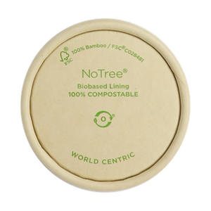 World Centric SFL-NT-2 2 oz NoTree paper portion cup lid, empty product on transparent background