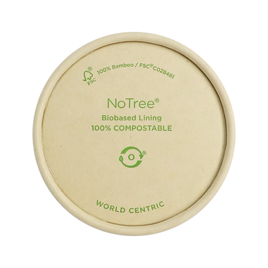World Centric manufacturer product view of SFL-NT-4 4 oz NoTree paper portion cup lid