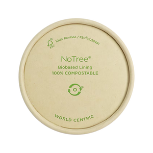 World Centric manufacturer product view of SFL-NT-4 4 oz NoTree paper portion cup lid