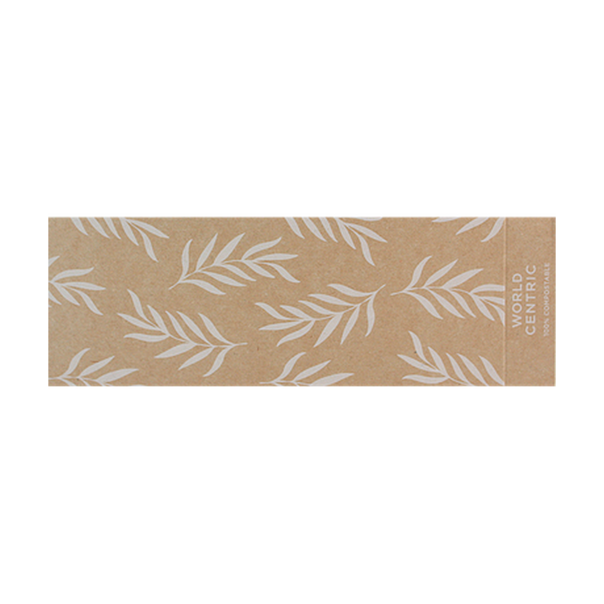 World Centric SL-PA-CT2 FSC paper sleeve for 20 to 32 oz takeout boxes, empty product on transparent background
