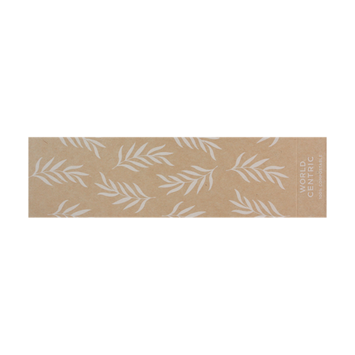 World Centric SL-PA-CT3 FSC paper sleeve for 48 oz takeout boxes, empty product on transparent background