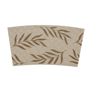 World Centric SL-PA-LG recycled paper sleeve for 10 to 20 oz hot cups, empty product on transparent background