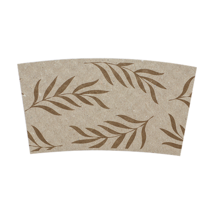 World Centric SL-PA-LG recycled paper sleeve for 10 to 20 oz hot cups, empty product on transparent background
