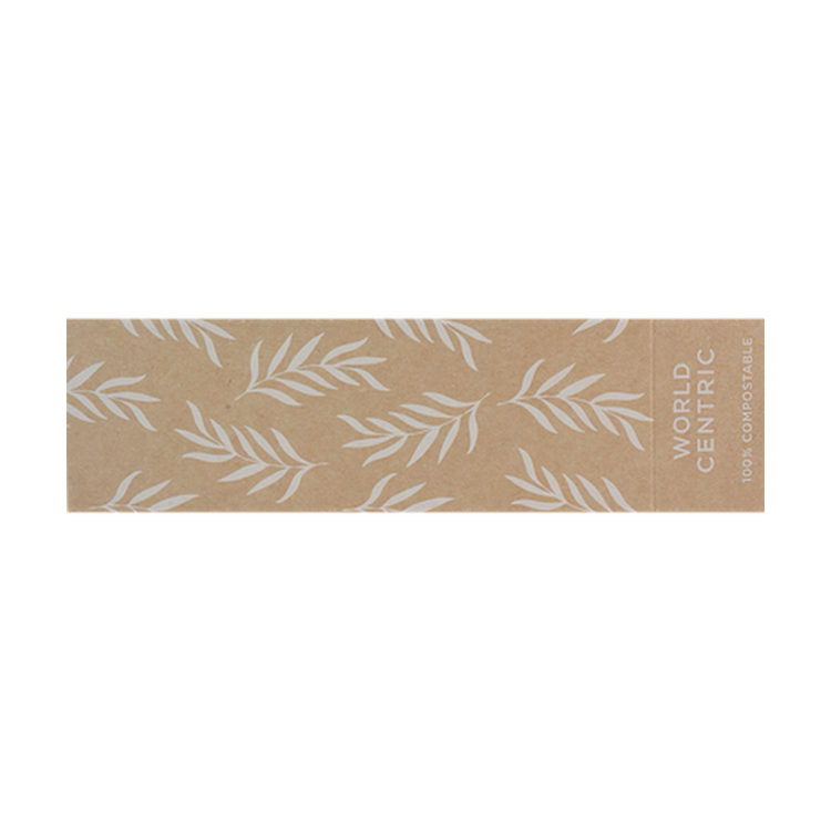 World Centric SL-PA-TR8 FSC paper sleeve for U8 fiber containers, empty product on transparent background