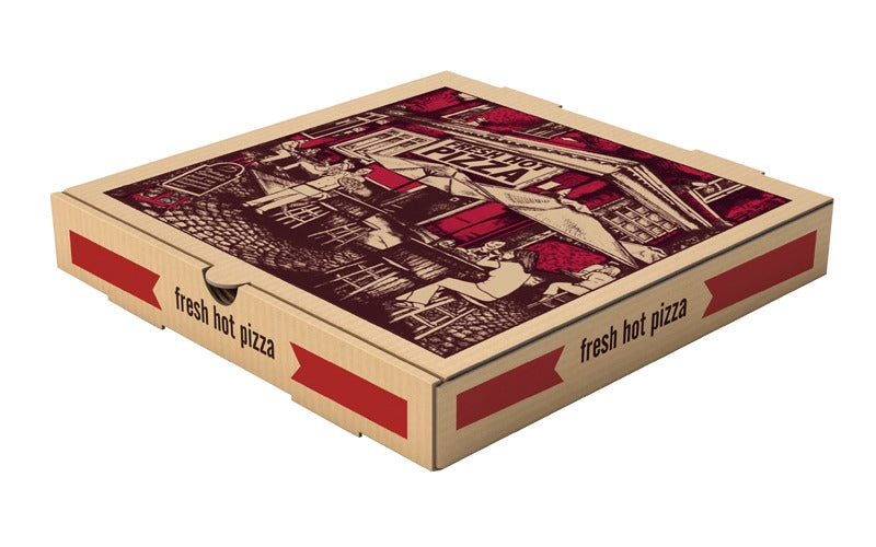 12" x 12" x 2" Kraft Corrugated Pizza Box - Bundle of 50