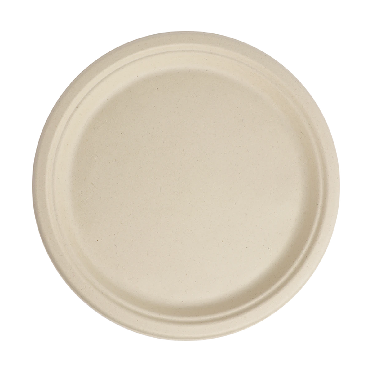 World Centric 10-inch unbleached plant-fiber round plate, empty product view