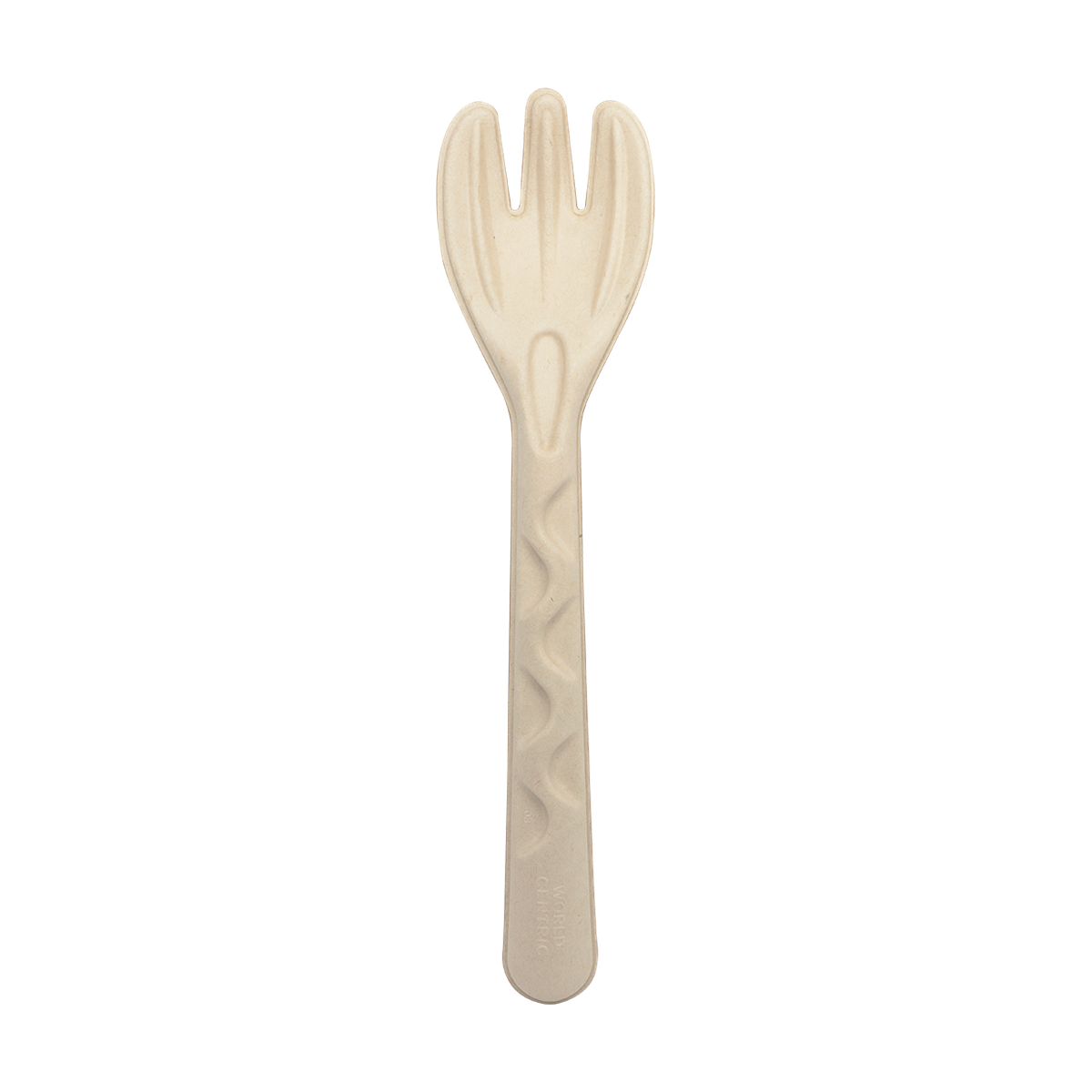 World Centric 10-inch unbleached plant-fiber serving fork, empty product view