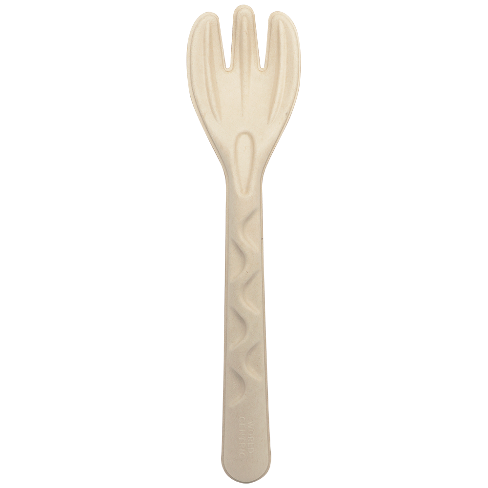 World Centric 10-inch unbleached plant-fiber serving fork, manufacturer product view