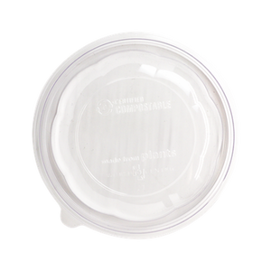 World Centric clear PLA dome lid for 16 oz salad bowl, empty product view