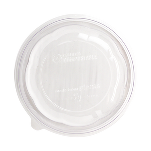 World Centric manufacturer product image of clear PLA dome lid for 16 oz salad bowl