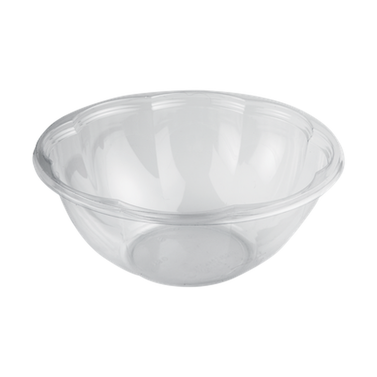 World Centric 24-ounce clear PLA salad bowl, empty product view