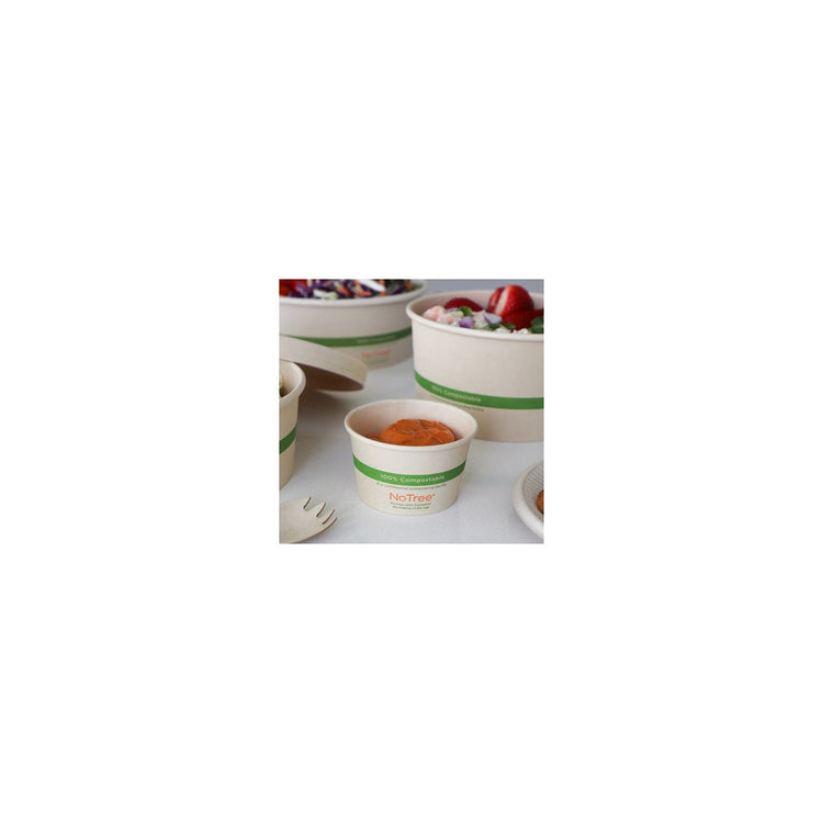 World Centric 4-ounce NoTree paper portion cups serving condiments