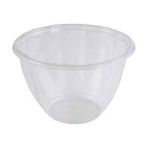 World Centric 48-ounce clear PLA salad bowl, empty product view