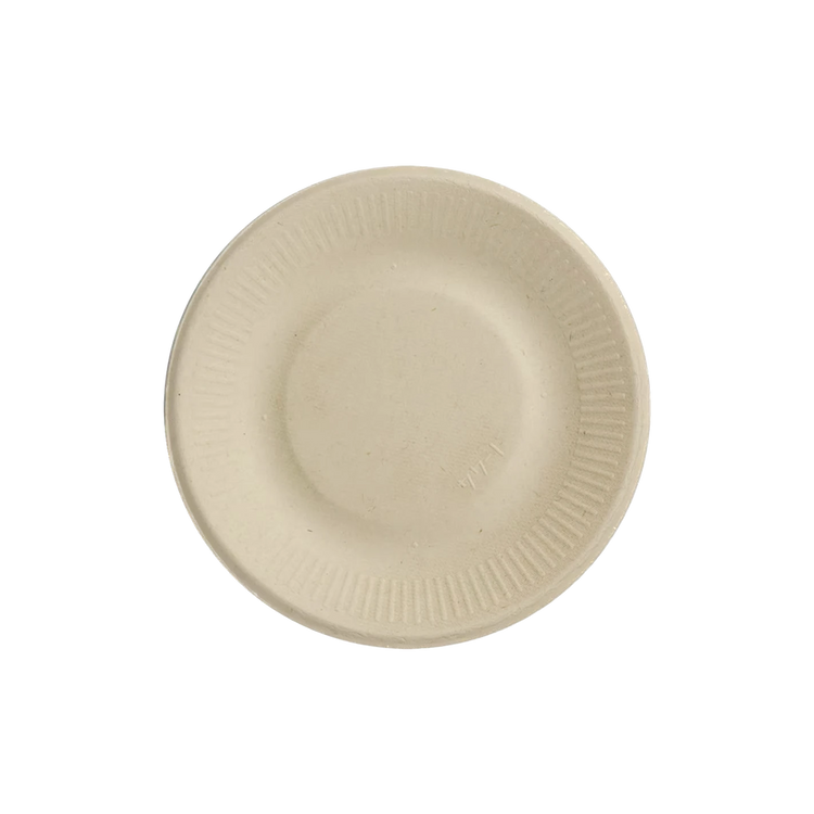 World Centric 6-inch ripple-edge plant-fiber plate, empty product view