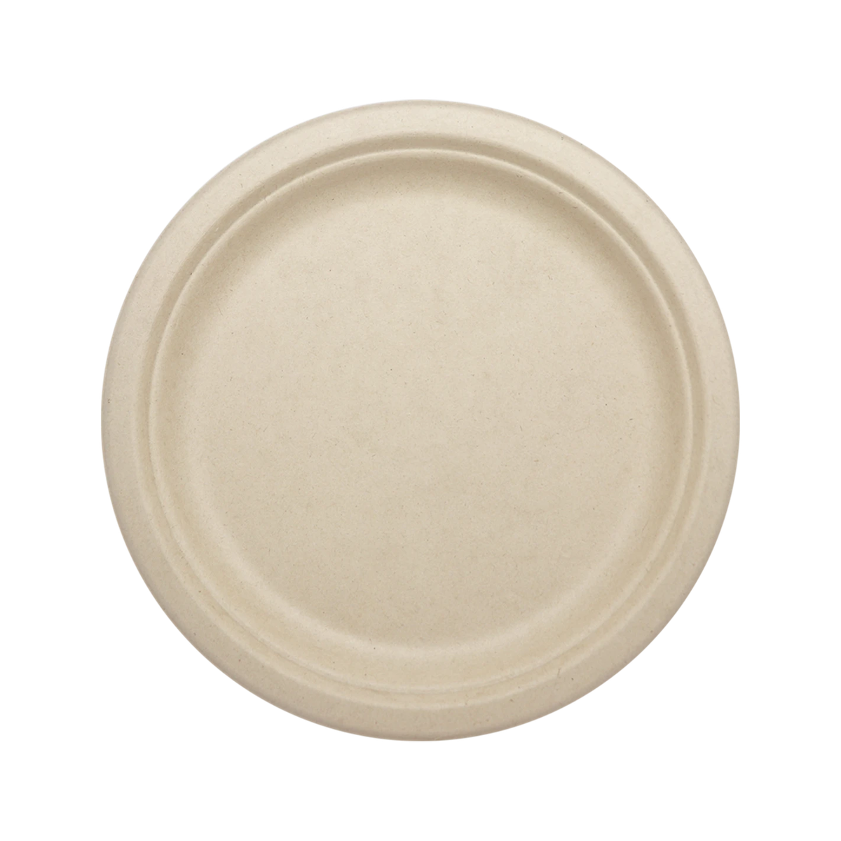 World Centric 9-inch unbleached plant-fiber round plate, empty product view
