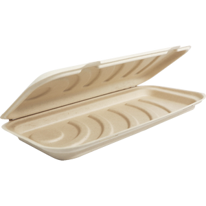 World Centric plant-fiber flatbread and pizza box, open empty product view