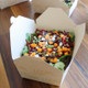 World Centric TO-NT-4 95 oz NoTree number 4 paper take-out container holding prepared food