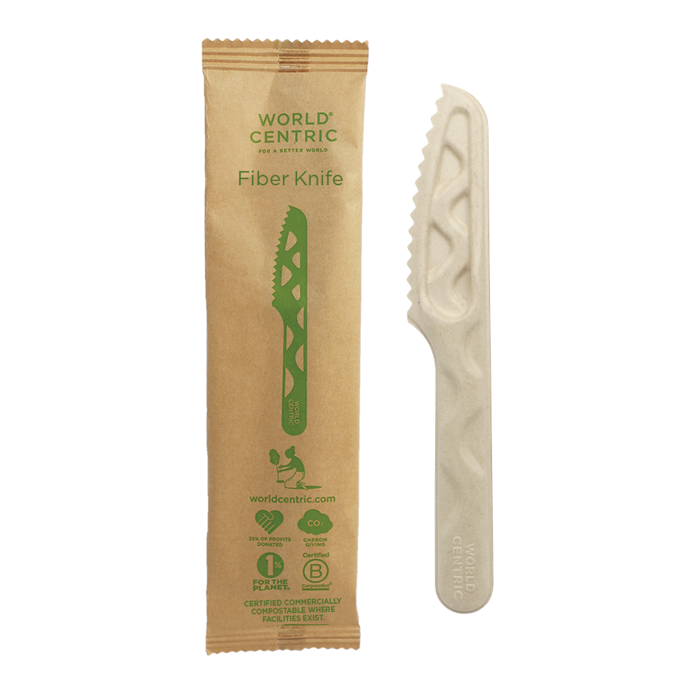 World Centric individually wrapped 6-inch fiber knife, empty product view