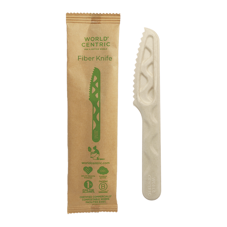 World Centric individually wrapped 6-inch fiber knife, empty product view