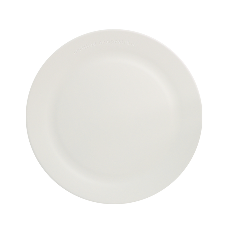 World Centric ZeroWare 10-inch matte white reusable plate, empty product view