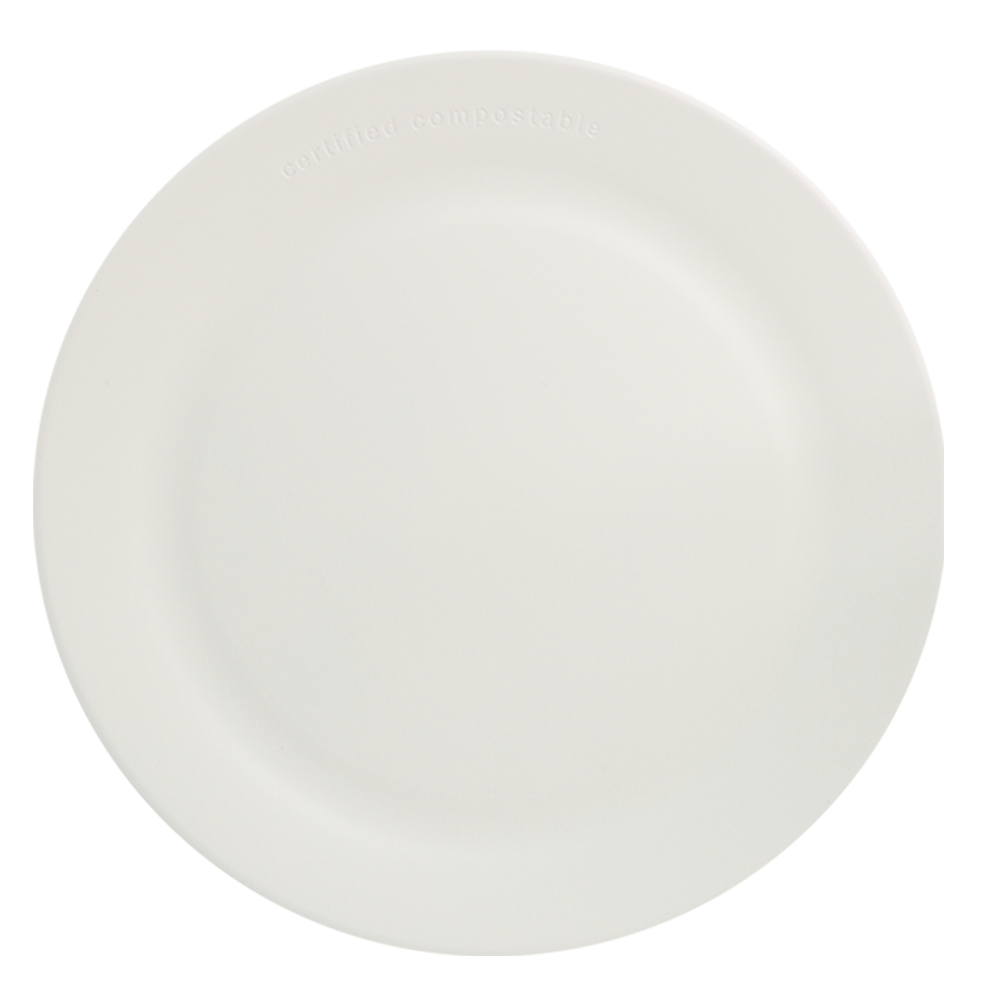World Centric ZeroWare 10-inch matte white reusable plate, manufacturer product view
