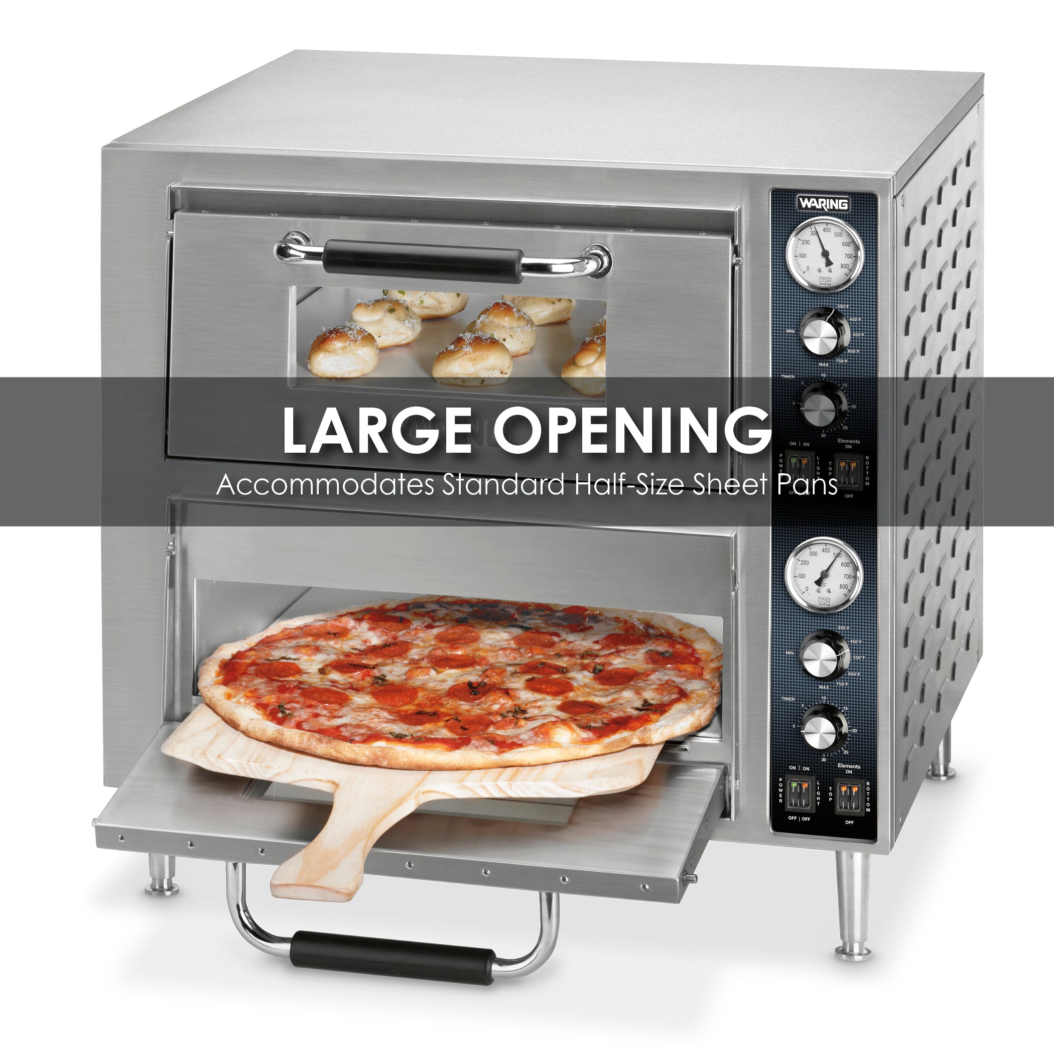 18" Double-Deck Pizza Oven, Dual Chamber WPO750