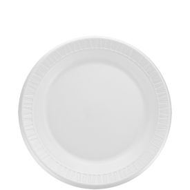 Dart 9PWQR - 9 in XPS Laminated Foam Plate, White - Case of 500